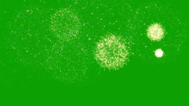 Fireworks animation green screen 4k