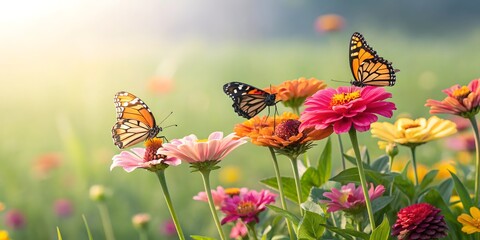 Joyful butterflies resting on vibrant flowers, perfect for nature-themed content, garden inspiration, and cheerful designs. Ideal for advertising, editorial use, and social media.