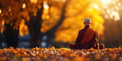 Fototapeta premium Buddhist monk summer 