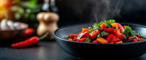 Steamed Peppers in a Bowl