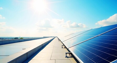 solar panels on a modern roof 