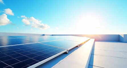 solar panels on a modern roof 