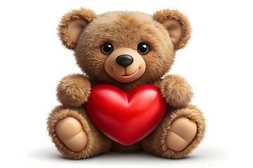Obraz premium teddy bear with red heart