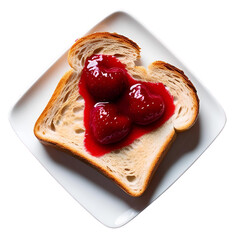 heart shaped cake with strawberries isolated 