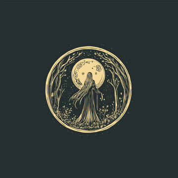 wood nymph design vector template illustration