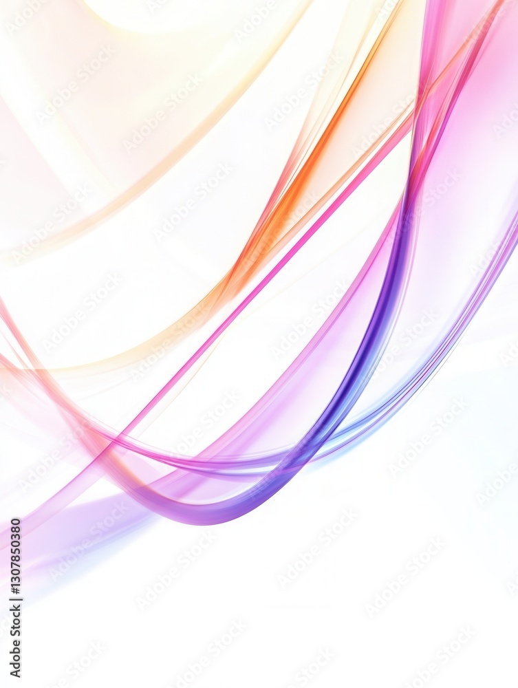 Leinwandbilder vibrant glowing neon lines on a white background create an elegant futuristic composition generative