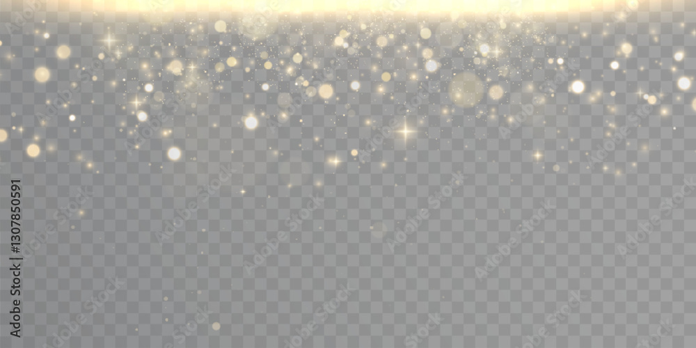 Aufkleber sparkling glitter and sparkle bright bokke light with light source. soft warm light and festive glit