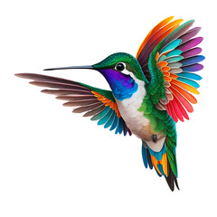 flower-eating bird with colorful feathers isolated 