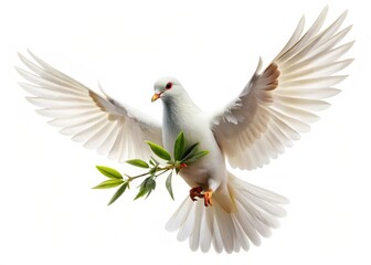 white dove isolated on white
