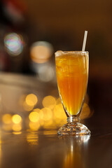Refreshing Peach Iced Tea in Elegant Glass