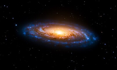 Naklejka premium Spiral Galaxy in Cosmic Darkness