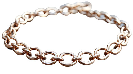 Gold Chain Gleams, Isolated on White: Jewelry, Metal, Accessory