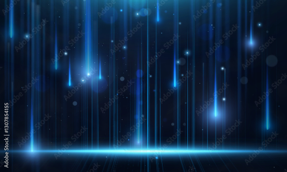 Aufkleber bright luxurious background with vertical glow of blue glare of flickering lines. realistic backgrou