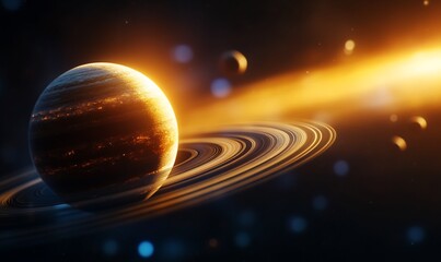 Ringed Planet in Cosmic Radiance