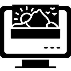 Smart TV Wallpaper Icon Vector Element