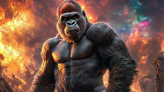 a gorilla galaxy background footage