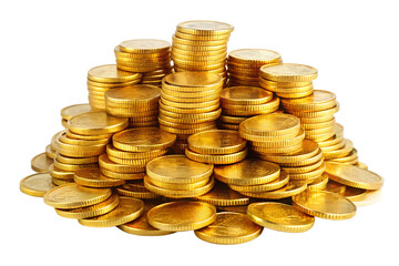golden coins isolated on white