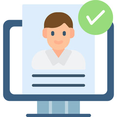 Smart TV Customer Approve Icon Vector Element