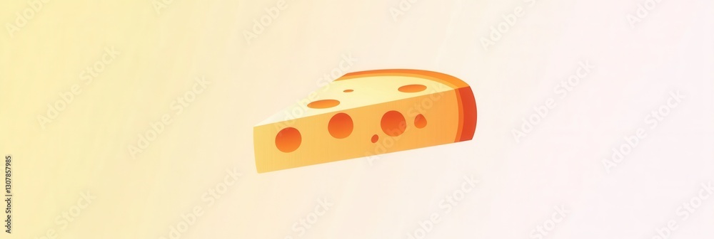 Poster cheese wedge minimalist logo design featuring soft yellow orange gradient in a clean generative ai