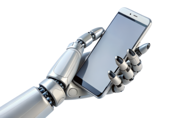 robotic arm with a red key