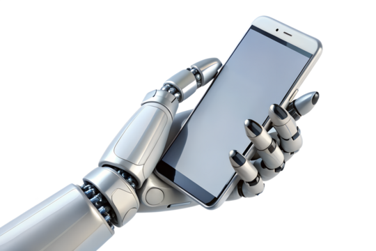 robotic arm with a red key