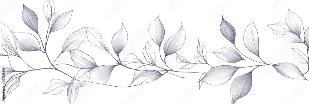 Leinwandbilder delicate botanical line art design featuring minimalist floral patterns on a white backdrop creating