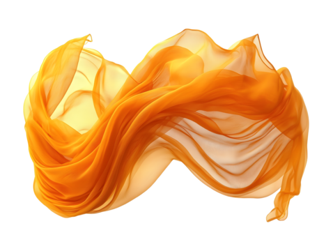 A Flowing Amber Sheer Fabric in Motion