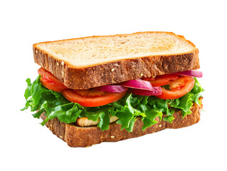 Delicious Whole Wheat Sandwich with Chicken, Tomato, and Red Onion