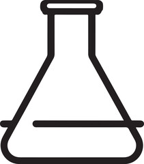 Fototapeta premium chemical flask silhouette style minimal vector art illustration on a white background. 