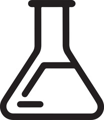 Fototapeta premium chemical flask silhouette style minimal vector art illustration on a white background. 
