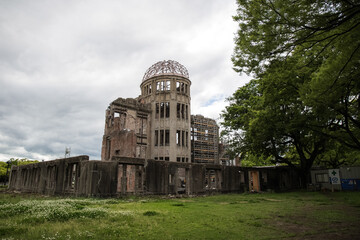 The ruins of the atomic bomb dome, in Hiroshima, Japan.