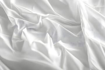 Obraz premium Close-up of a crumpled white paper texture with folds and creases, creating an abstract and textured background. Ideal for design, graphic resources, and creative projects. 