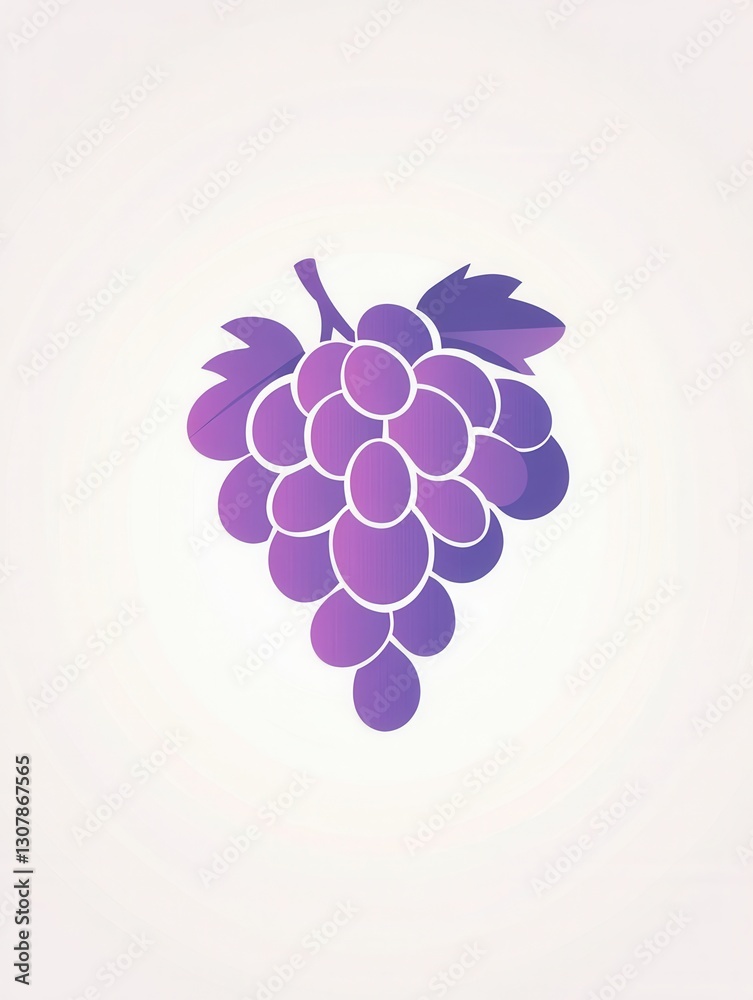 Poster abstract grape bunch logo showcasing soft purple hues in modern artistic simplicity generative ai