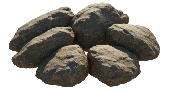 Set Of Stones isolated, Cutout, 