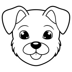 Naklejka premium a cute cartoon dog face with a friendly expression and big eyes, vector illustration