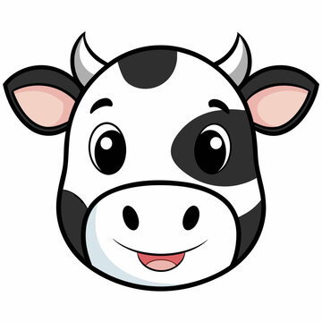 baby cow face clipart