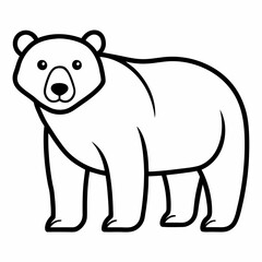 Obraz premium a simple, clean outline illustration of a polar bear vector illustration
