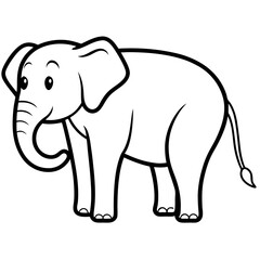 Obraz premium an elephant cartoon isolated in a graphic style vector illustration