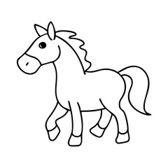 Obraz premium a horse cartoon, designed with simplicity and charm, perfect for adding a touch of playful whimsy to any project vector illustration
