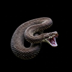 Fototapeta premium A snake attacking with its mouth open