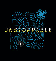 Cyber modern posters with lettering motivation phrases on black background, blue wave lines, cross sign. Futuristic design with perspective grid, tunnel, circle, planet sign. minimalistic design