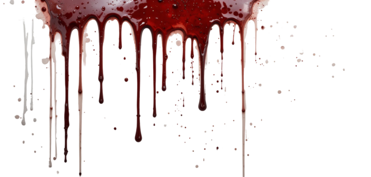 Dripping blood seamless repeatable isolated, Cutout 
