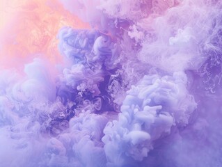 Ethereal swirls of lilac and peach hues blending in fluid motion