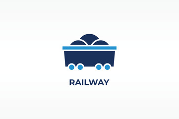 Railway vector, icon or logo sign isolated symbol illustration