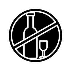 No alcohol sign icon on white background