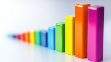 Colorful Blocks Chart, Growth, Success, and Progress Visualization