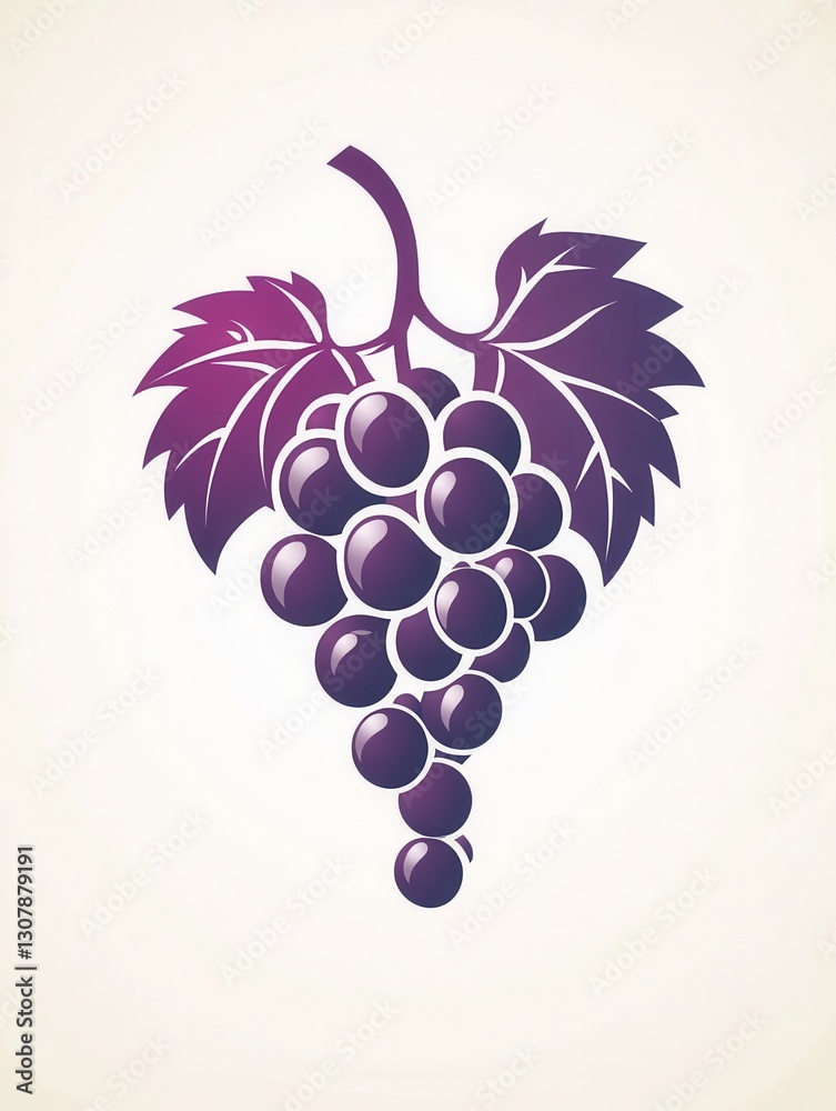 Aufkleber modern abstract grape bunch logo featuring soft purple hues and artistic simplicity for branding or 