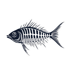 Fototapeta premium Illustration of a fish showcasing delicate spine and scales