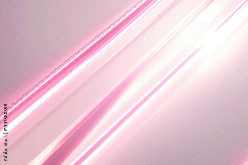 Aufkleber Abstract neon light trails create a futuristic and elegant composition on a smooth white background Generative AI