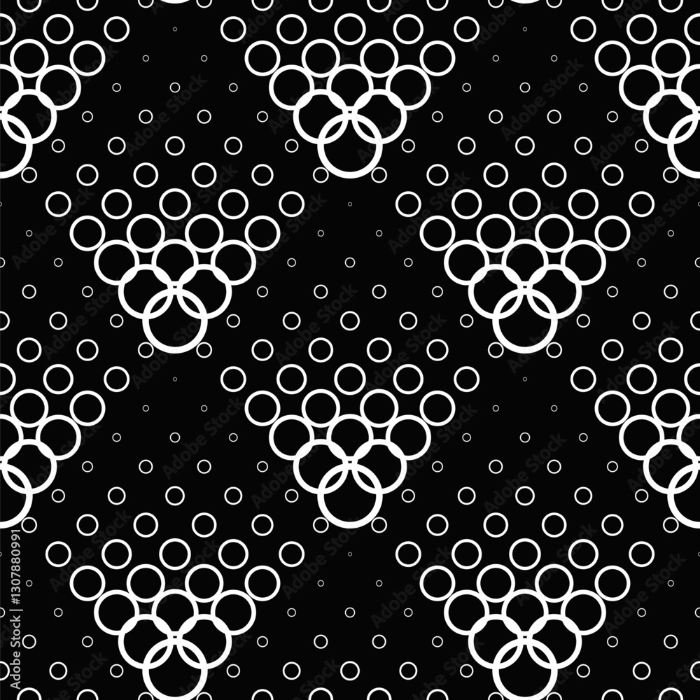 Poster monochrome circle pattern background - abstract vector design